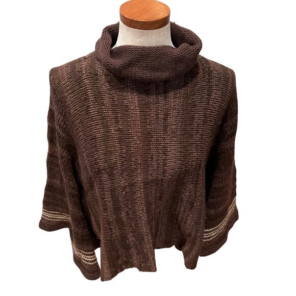 Ralph Lauren Sport Chocolate Brown Roll Neck Poncho - Picture 1 of 5